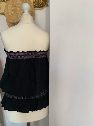 Top palabra de honor Mango negro multicolor