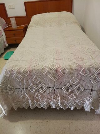 Colcha Crochet Hecha a Mano de hilo