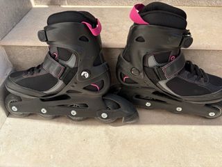 Patines en línea Oxelo negros y rosas