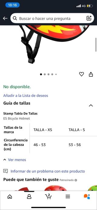 Casco Bici Infantil Cars Talla XS