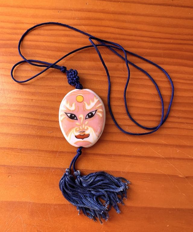 Colgante vintage porcelana china doble cara