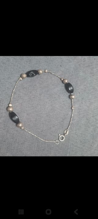 Bracciale donna argento 925 agata nera