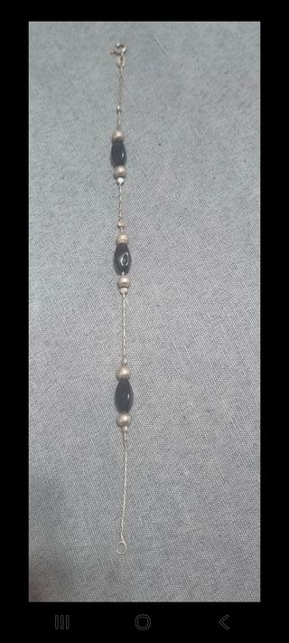 Bracciale donna argento 925 agata nera