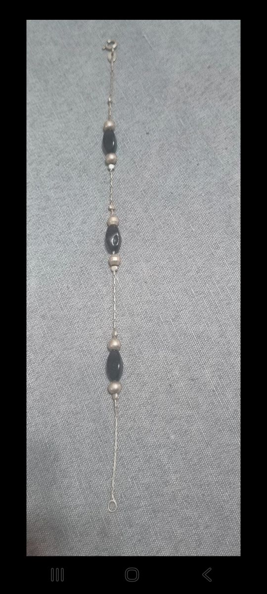 Bracciale donna argento 925 agata nera