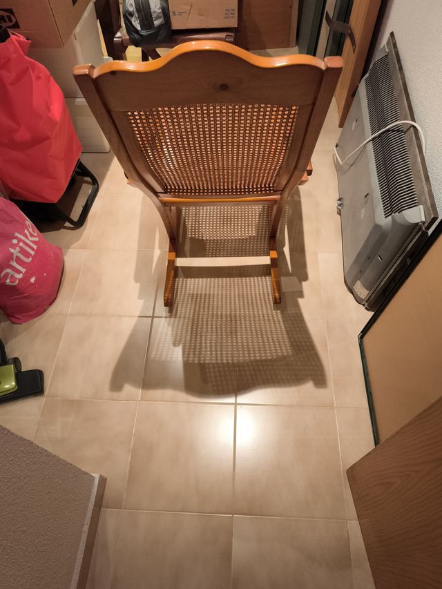 Mecedora madera y mimbre