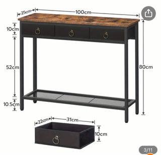 Mesita recibidor madera y metal