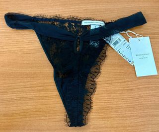 Tanga Women'secret Negro Encaje