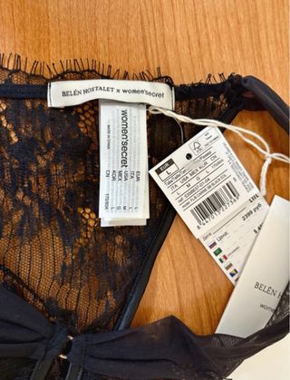 Tanga Women'secret Negro Encaje