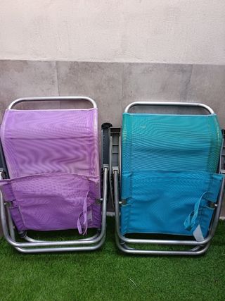Sillas de Playa Plegables Morado y Turquesa
