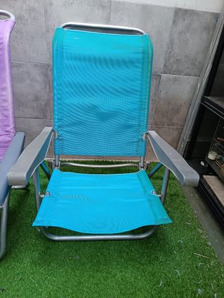 Sillas de Playa Plegables Morado y Turquesa