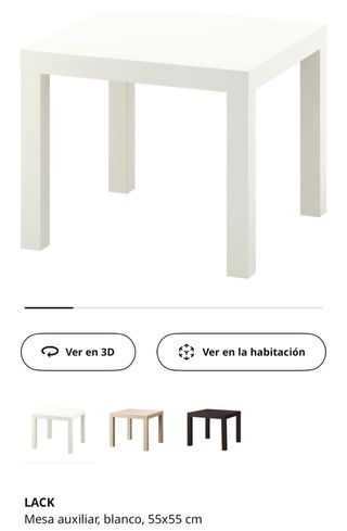 Mesa auxiliar LACK blanca 55x55