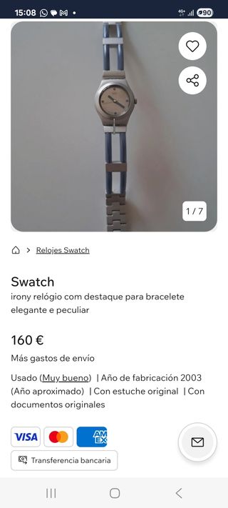 Reloj Swatch Mujer Irony Azul y Plateado