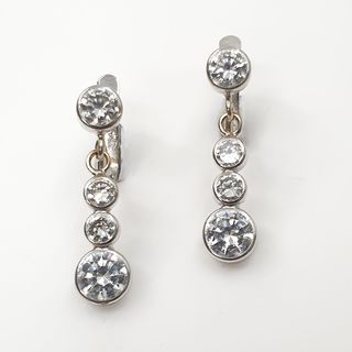 Pendientes Tynel Oro Blanco 18K Circonitas