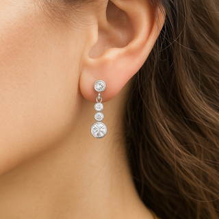 Pendientes Tynel Oro Blanco 18K Circonitas
