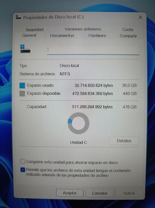 Ordenador portátil Fujitsu i7 con disco SSD