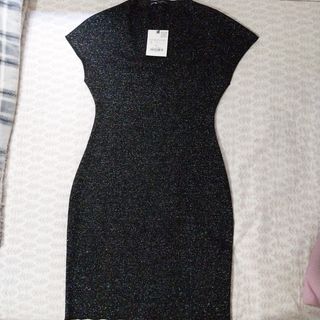 Vestido negro brillante talla S