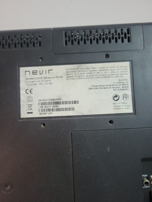 Televisor Nevir 19 Negro