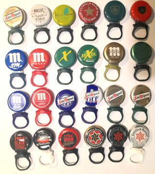 Lote chapas anilla cerveza, sidra, agua