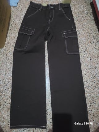 Pantalón cargo mujer marrón