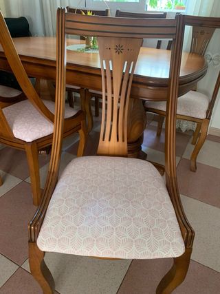 Mesa de comedor de roble macizo