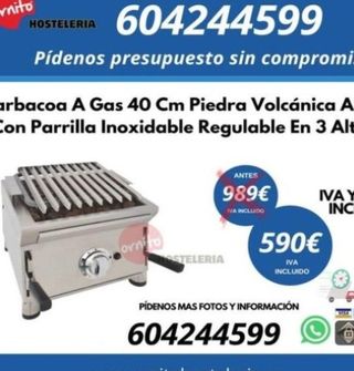 Barbacoa A Gas 40 Cm Piedra Volcánica ARILEX
