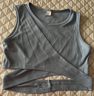 Top azul cruzado talla 9
