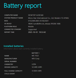 Portátil MSI Modern 15 Negro