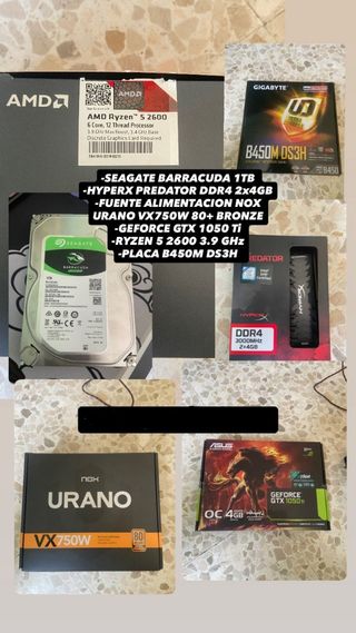 PC Gaming: Ryzen 5 2600, GTX 1050 Ti, 1TB HDD