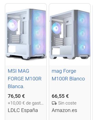 MSI MAG Forge M100R Caja PC Blanca