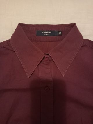 Camisa Elegante Zara color l Burdeos Talla L