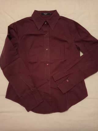 Camisa Elegante Zara color l Burdeos Talla L