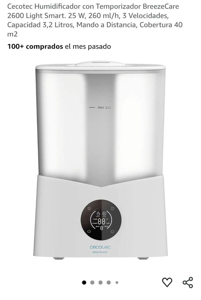 Cecotec Humidificador BreezeCare 2600 Light Smart