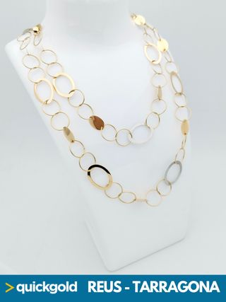  035-02-00668 CADENA ORO DE 18K COLLAR CON AROS