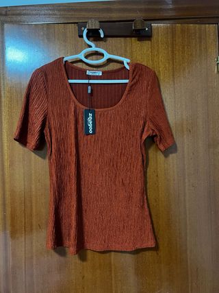 Camiseta Zegoo manga corta color teja