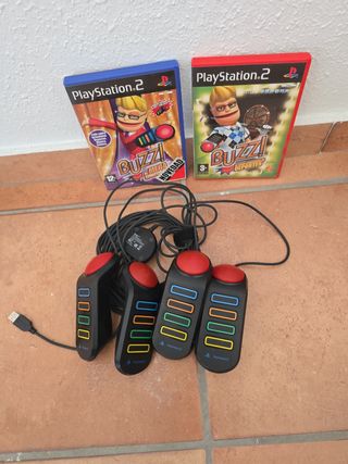 Mandos Buzz PS2 + 2 Juegos