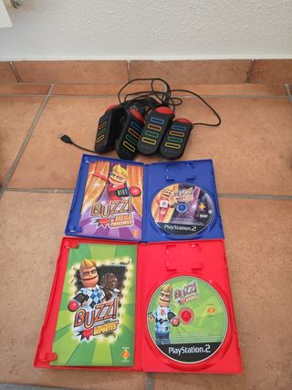 Mandos Buzz PS2 + 2 Juegos