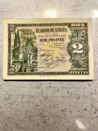 Billete 2 Pesetas Banco de España 1938