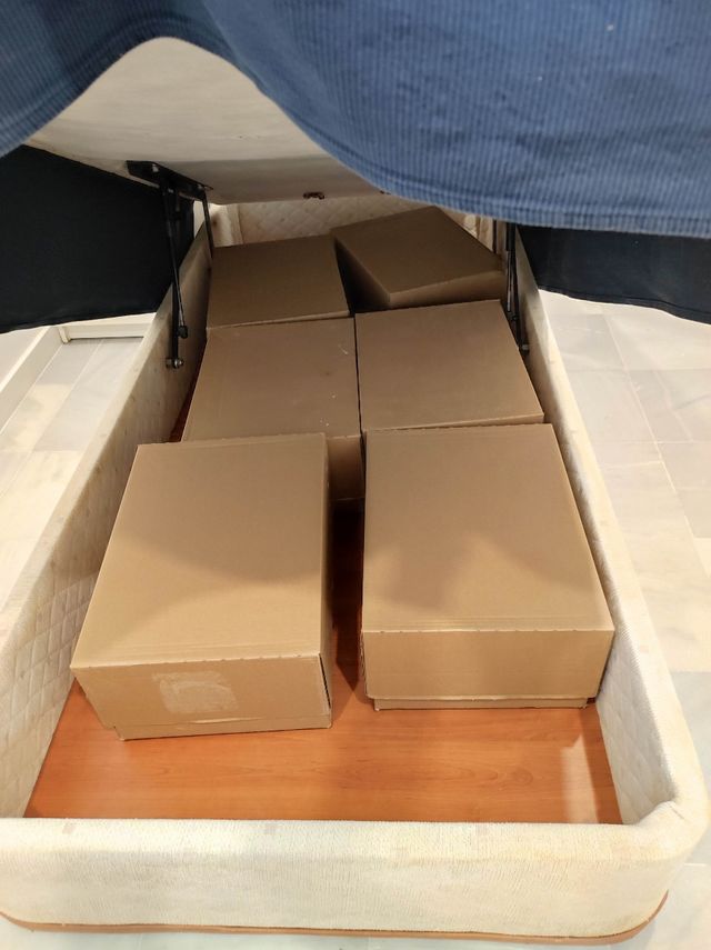 Canapé 90cm azul y blanco y colchón pikolin