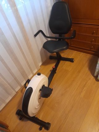 Bicicleta estática con respaldo y brazos