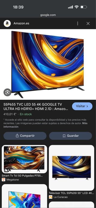 TV TCL 55 Modelo 55P655 para piezas