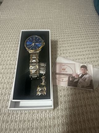 Reloj OLEVS Analógico Hombre Azul y Dorado