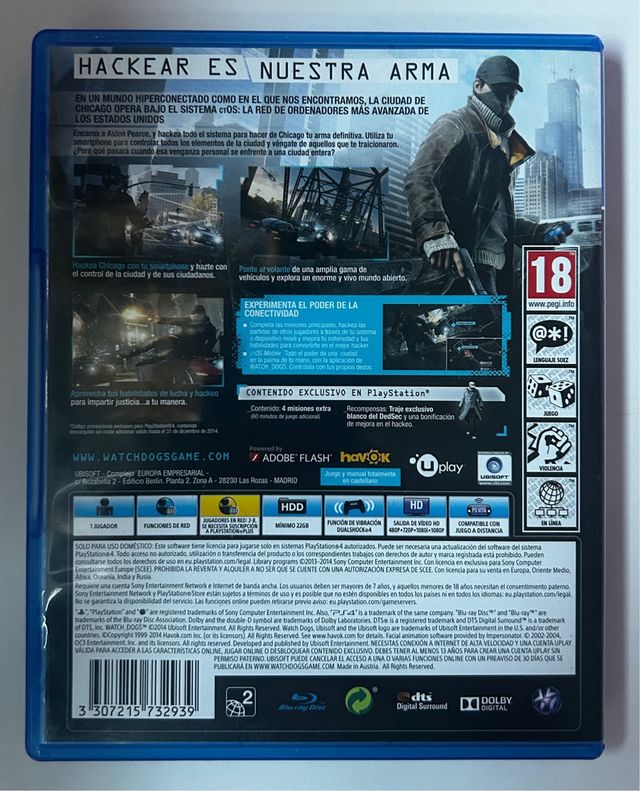 Watch Dogs PS4 (PlayStation 4) Edición Exclusiva