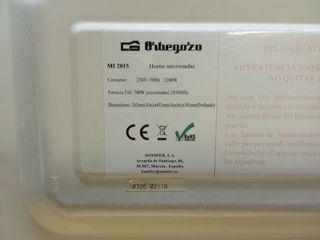 Microondas ORBEGOZO NEGRO 