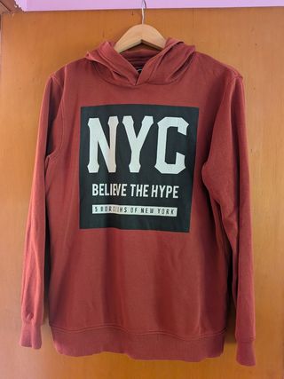 Sudadera C&A NYC Believe The Hype Granate