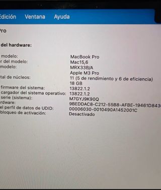 MacBook Pro M3 18GB RAM 512GB SSD 2024 En Garantia