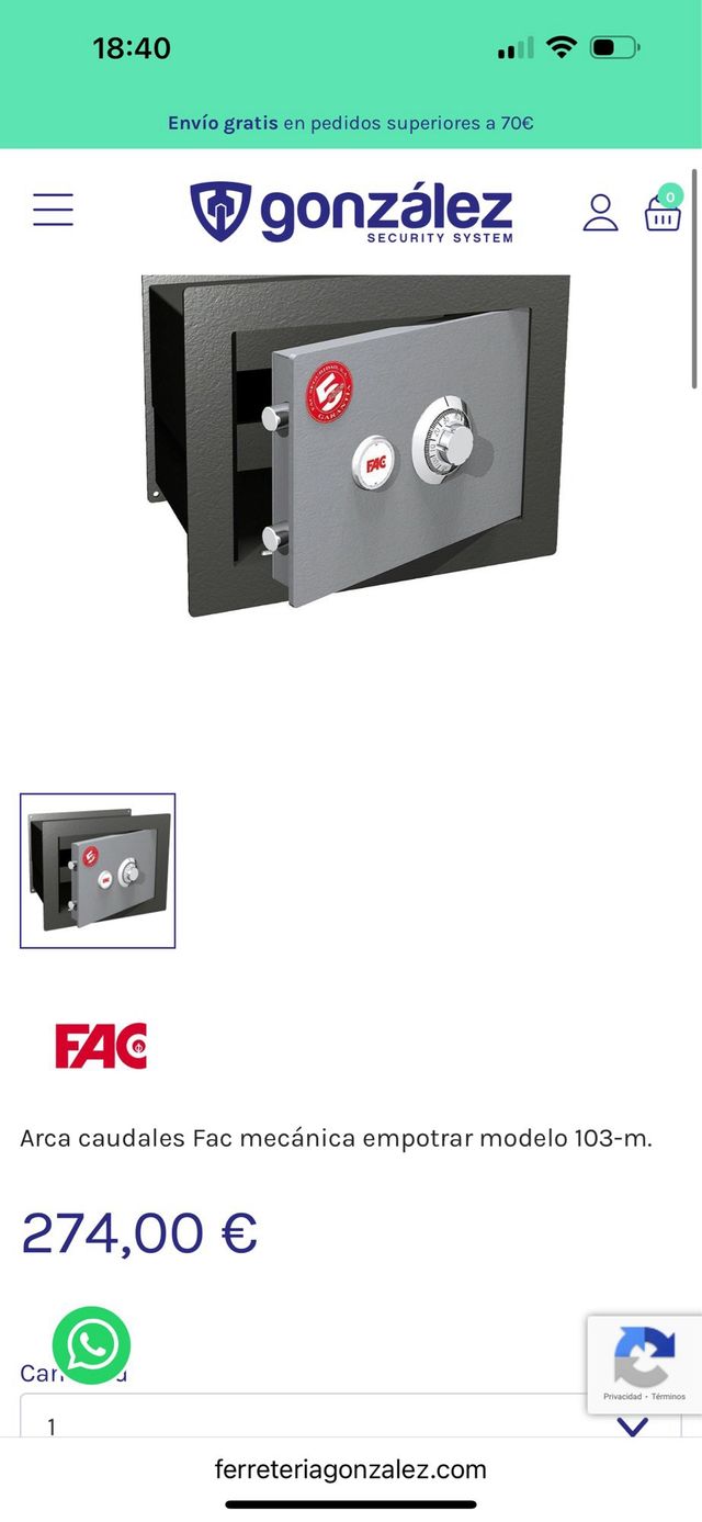 Caja fuerte empotrar mecánica