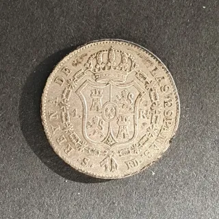 España 2 reales de plata 1845, 1848, Isabel II