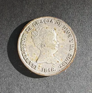 España 2 reales de plata 1845, 1848, Isabel II