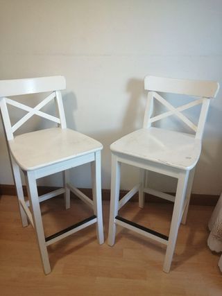 2 Sillas Altas Blancas Ikea