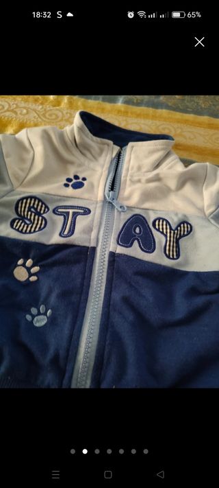 Completo tuta bambino blu e bianco